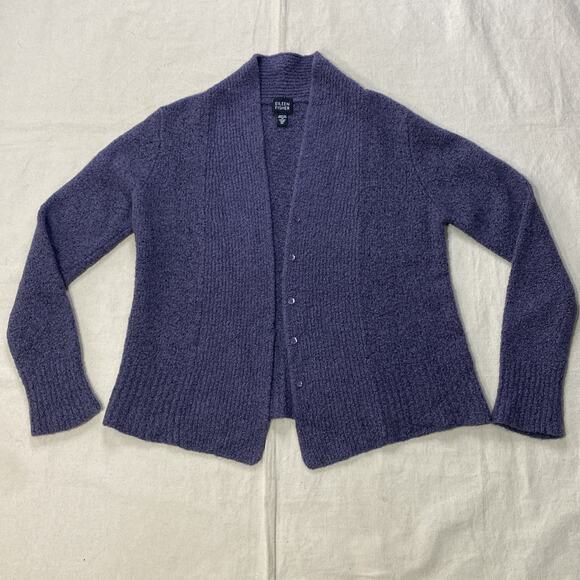 Eileen Fisher Sweater Womens XL Italian Cashmere Wool Knit Open Cardigan - Picture 1 of 12